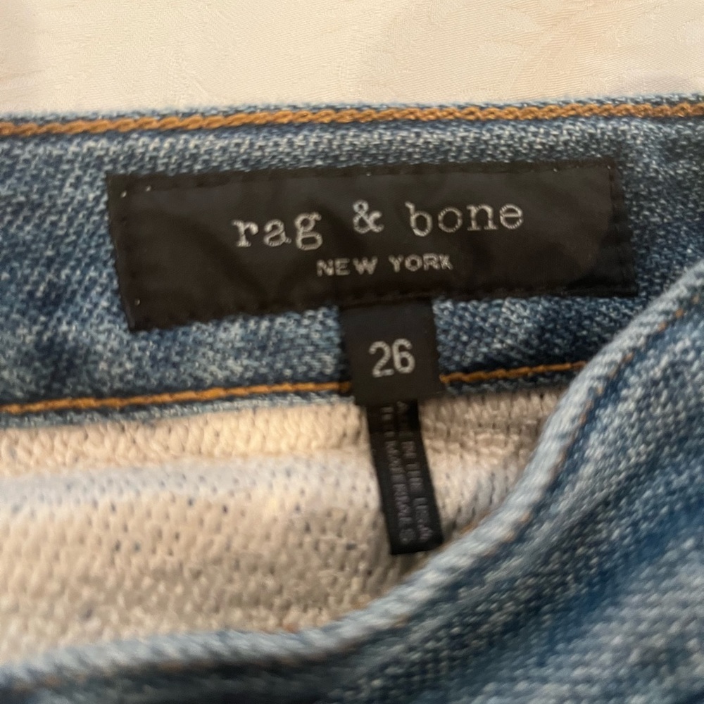 Fleece lined RAG & BONE jeans 26, inseam 23 in.